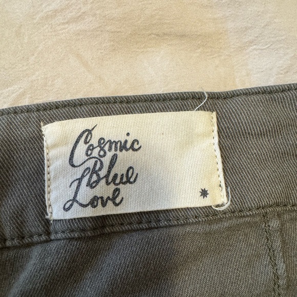 Cosmic Blue cropped trousers army green size 33 - Picture 3 of 5